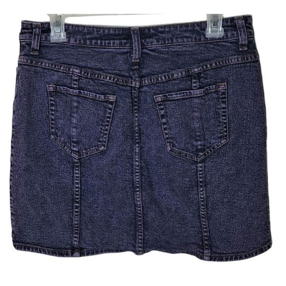 Hot Topic Women Large Purple Tinted Acid Wash Button Front Denim Skirt - Picture 5 of 9
